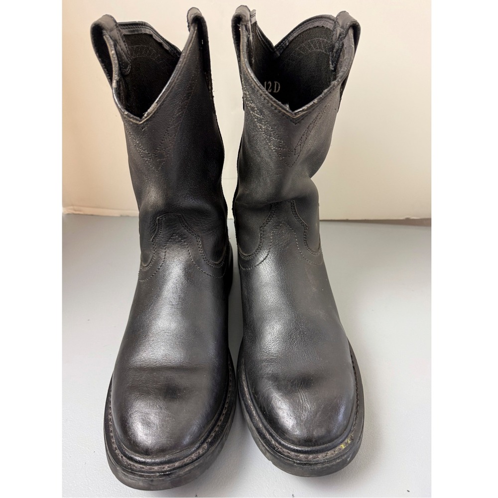Ariat Heritage Roper Mens Black Leather Western  Boots 12 D Round Toe Slip Res